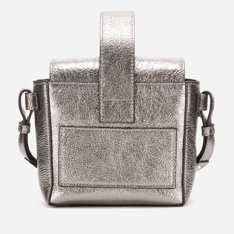 Ganni Women's Leather Cross Body Bag - Dark Silver | Coggles