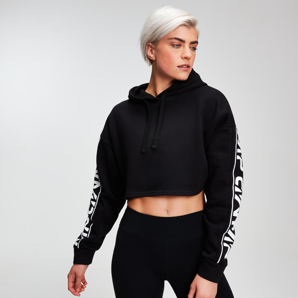MP Women's Rest Day Logo Cropped Hoodie - Black