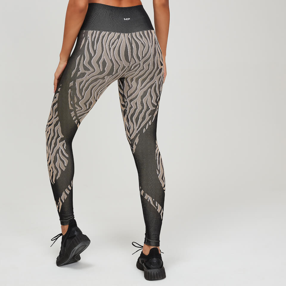 MP Women's Animal Zebra Seamless Leggings - Black/Praline