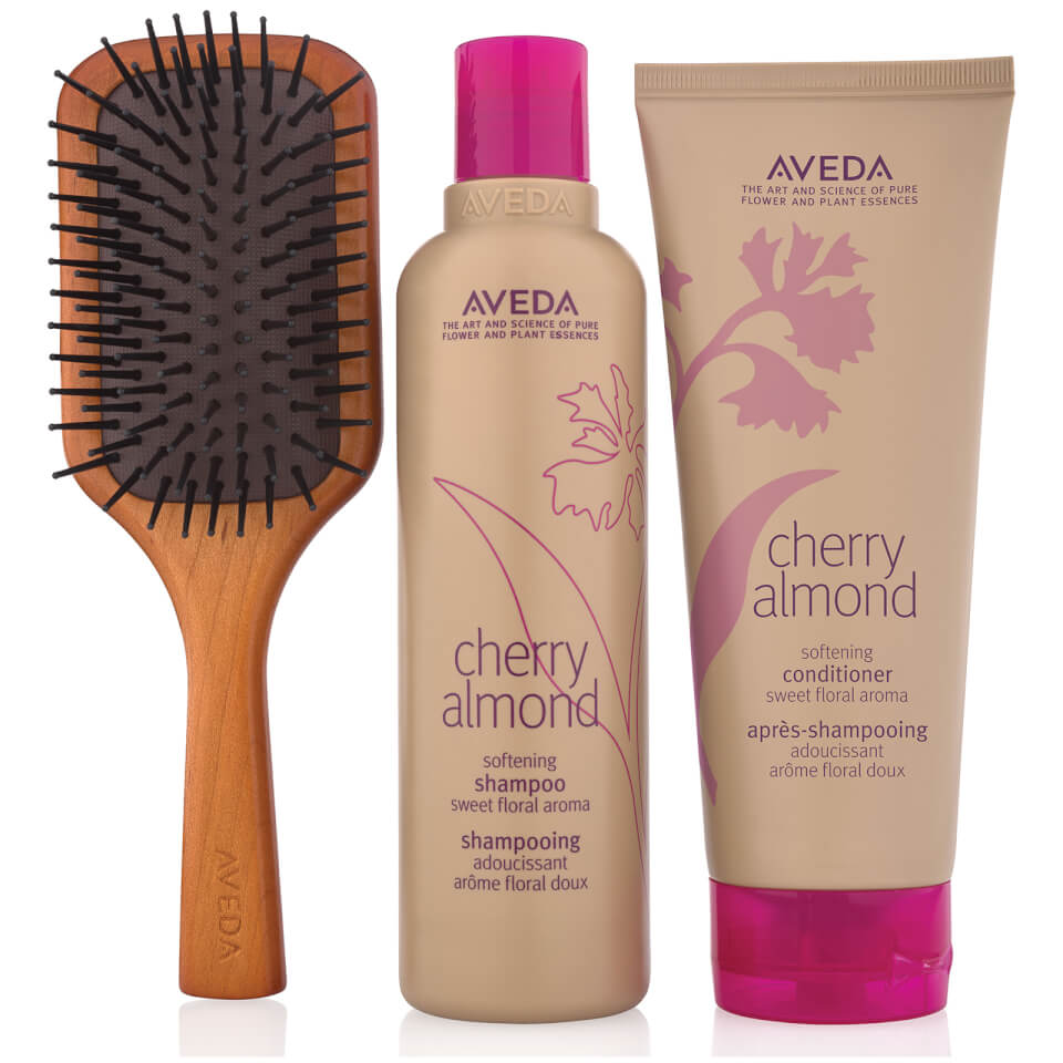 Aveda Cherry Almond Hair and Mini Paddle Brush 500ml