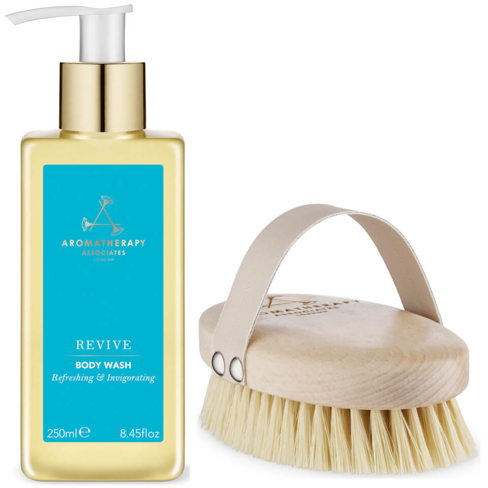 Aromatherapy Associates Exclusive Revive Body Brush and Revive Body Wash Value Gift Set 250ml