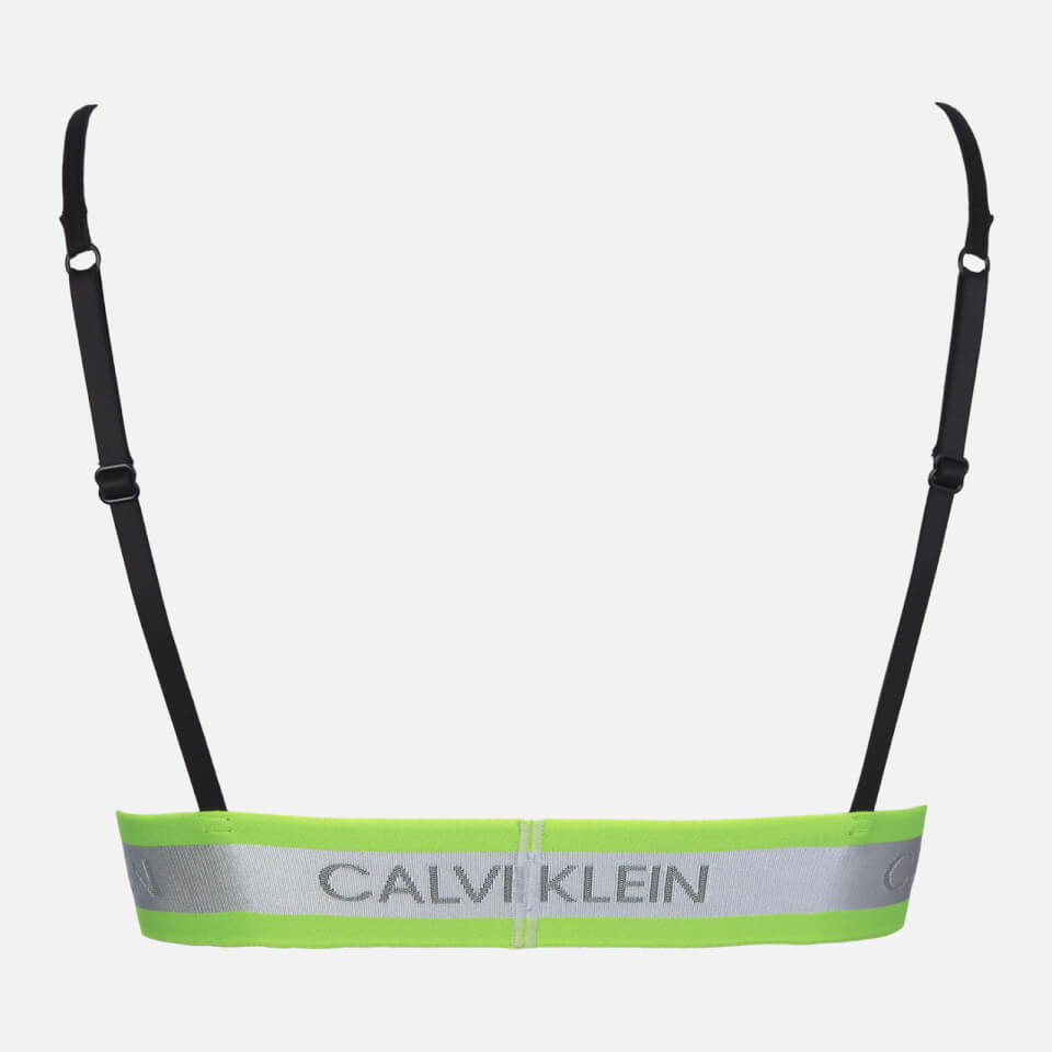 Calvin Klein Women's Neon Detail Unlined Triangle Bra - Black