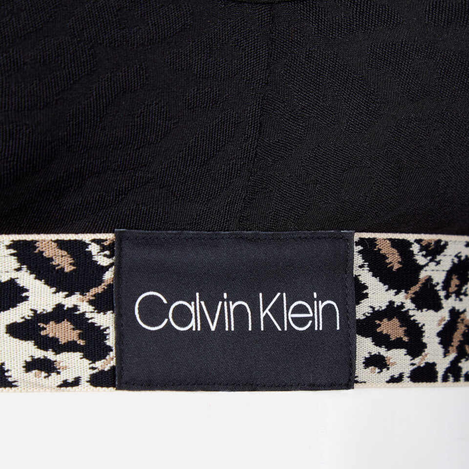Calvin Klein Women's Leopard Unlined Bralette - Black
