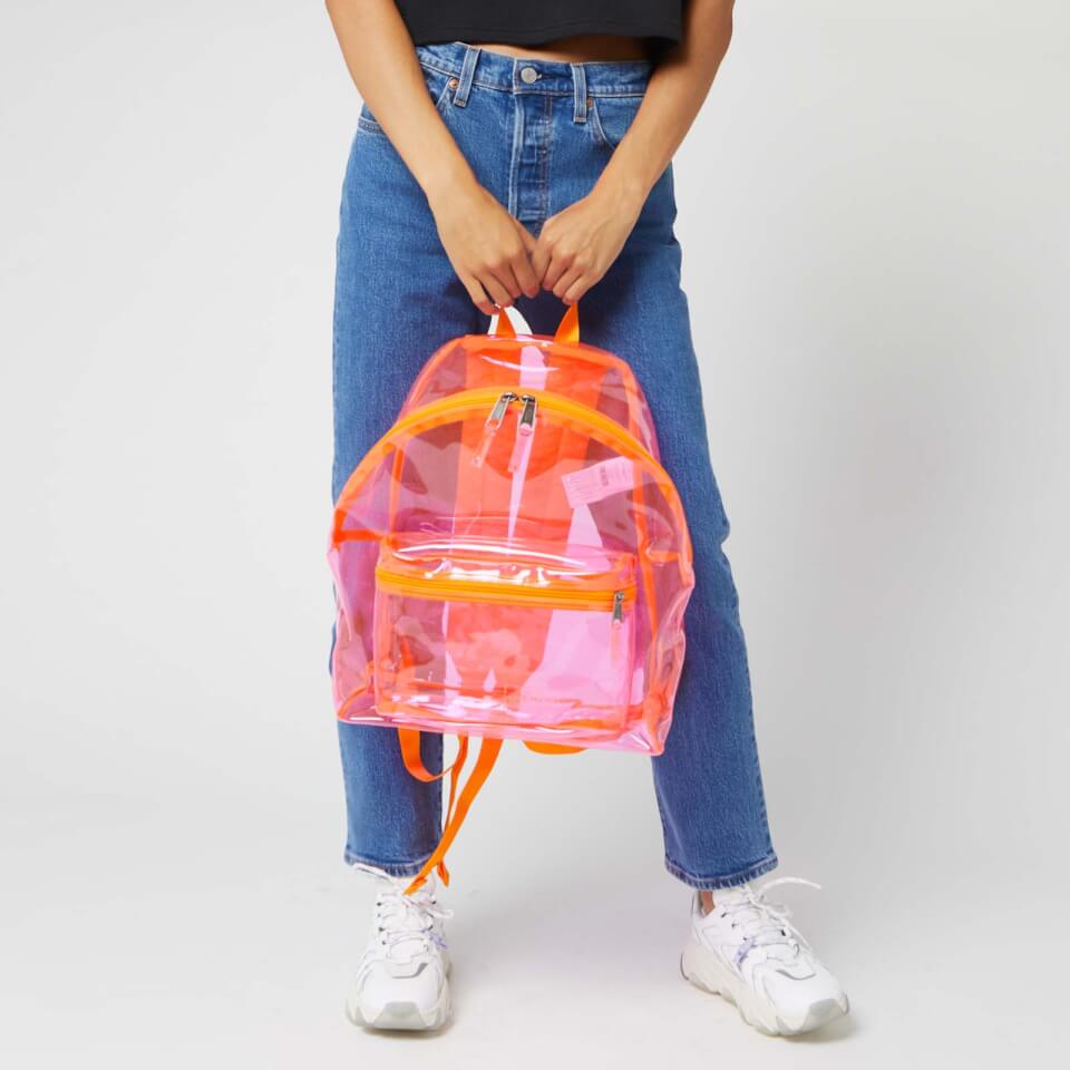 Eastpak Women's Authentic Transparent Padded Pak'r Backpack - Fluo Pink Film