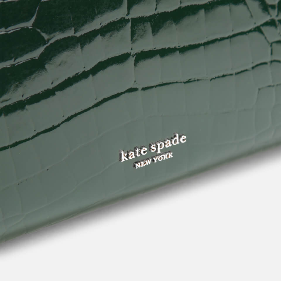 Kate Spade New York Women's Sam Croc Embossed Bracelet Medium Satchel - Deep Evergreen