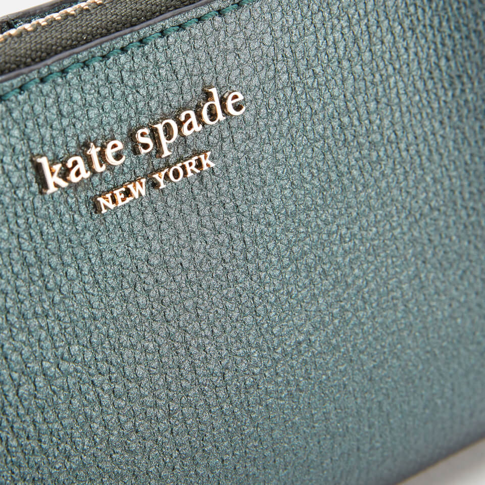 Kate Spade New York Women's Sylvia Small Slim Bifold Wallet - Deep Evergreen Metallic