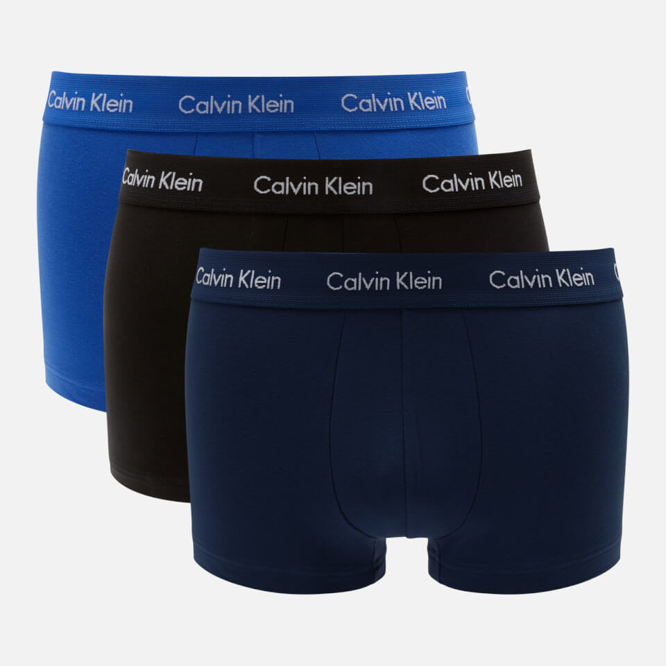 Calvin Klein Men's 3 Pack Low Rise Trunk Boxers - Blue Shadow/Cobalt Water/Black