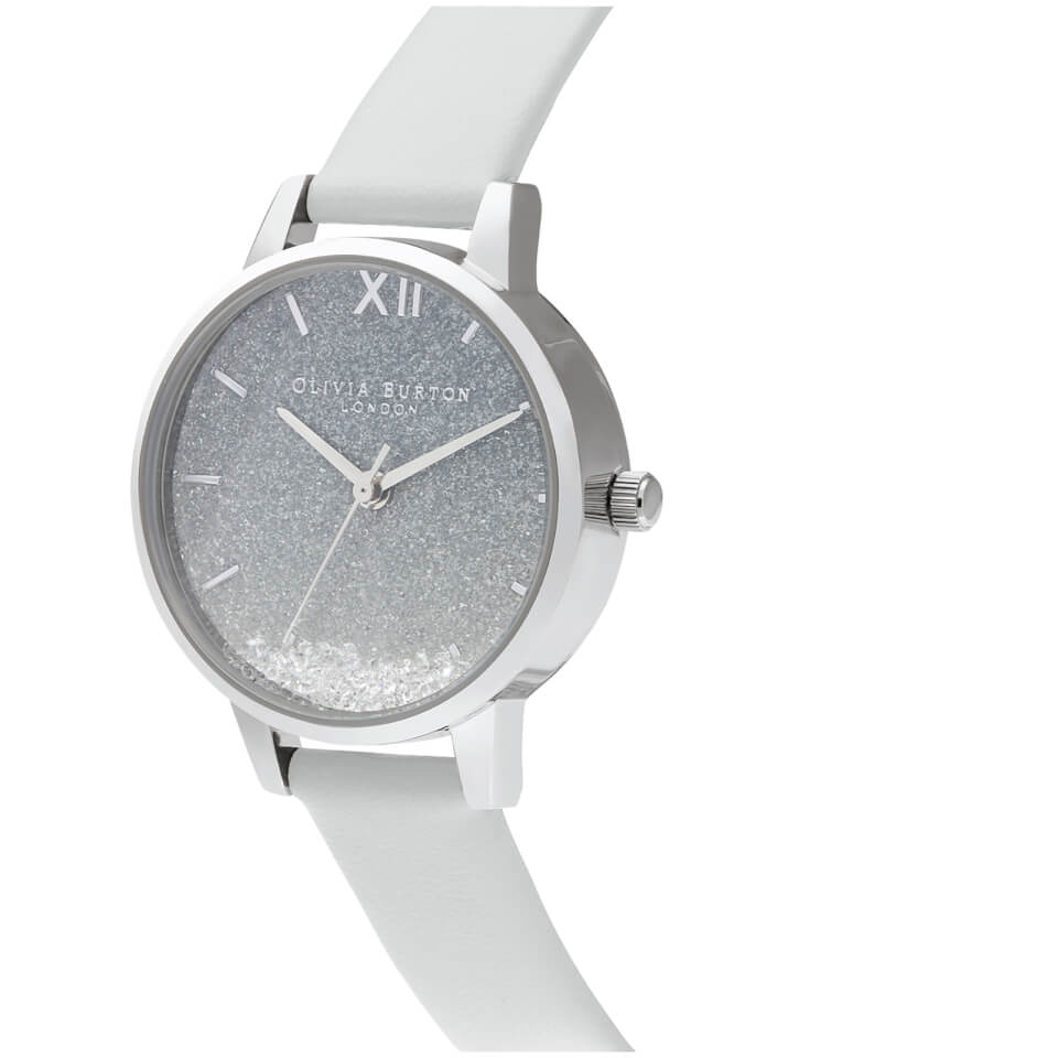 Olivia Burton Women's Wishing Wave Vegan Glitter Dial Watch - Chalk Blue/Silver