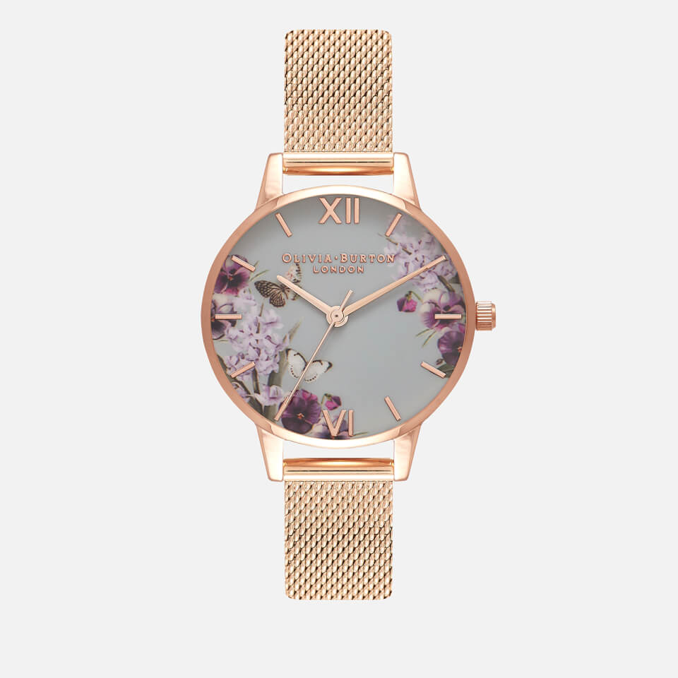 Olivia Burton Women's Enchanted Garden Mesh UK Exclusive Watch - Rose Gold