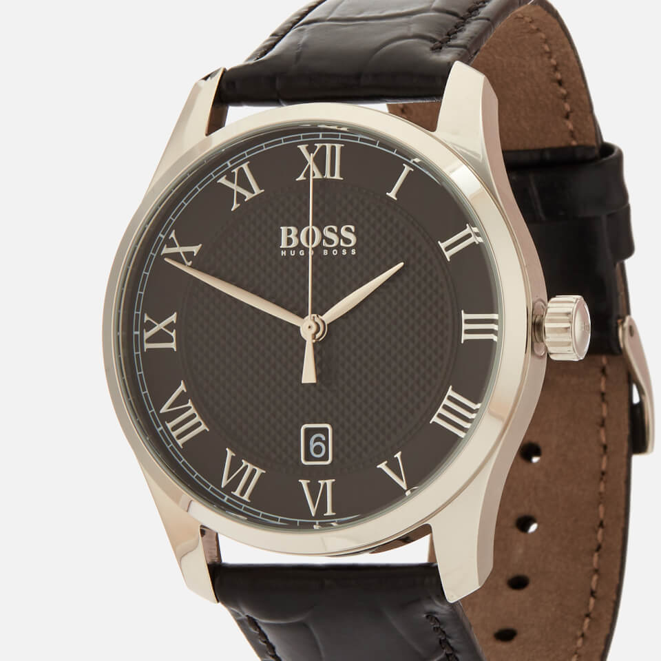 BOSS Hugo Boss Men's Master Leather Strap Watch - Rouge/Black