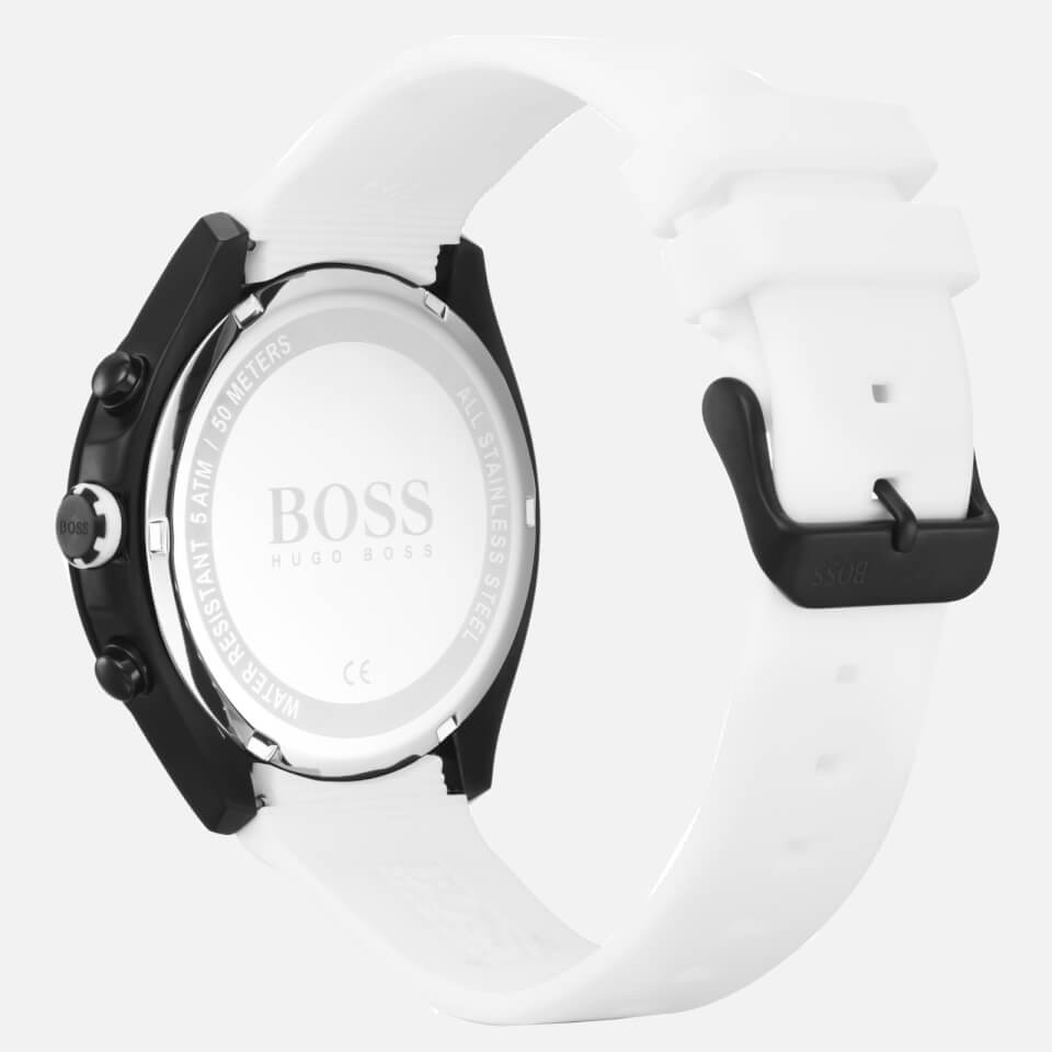 BOSS Hugo Boss Men's Velocity Leather Strap Watch - Rouge Black White