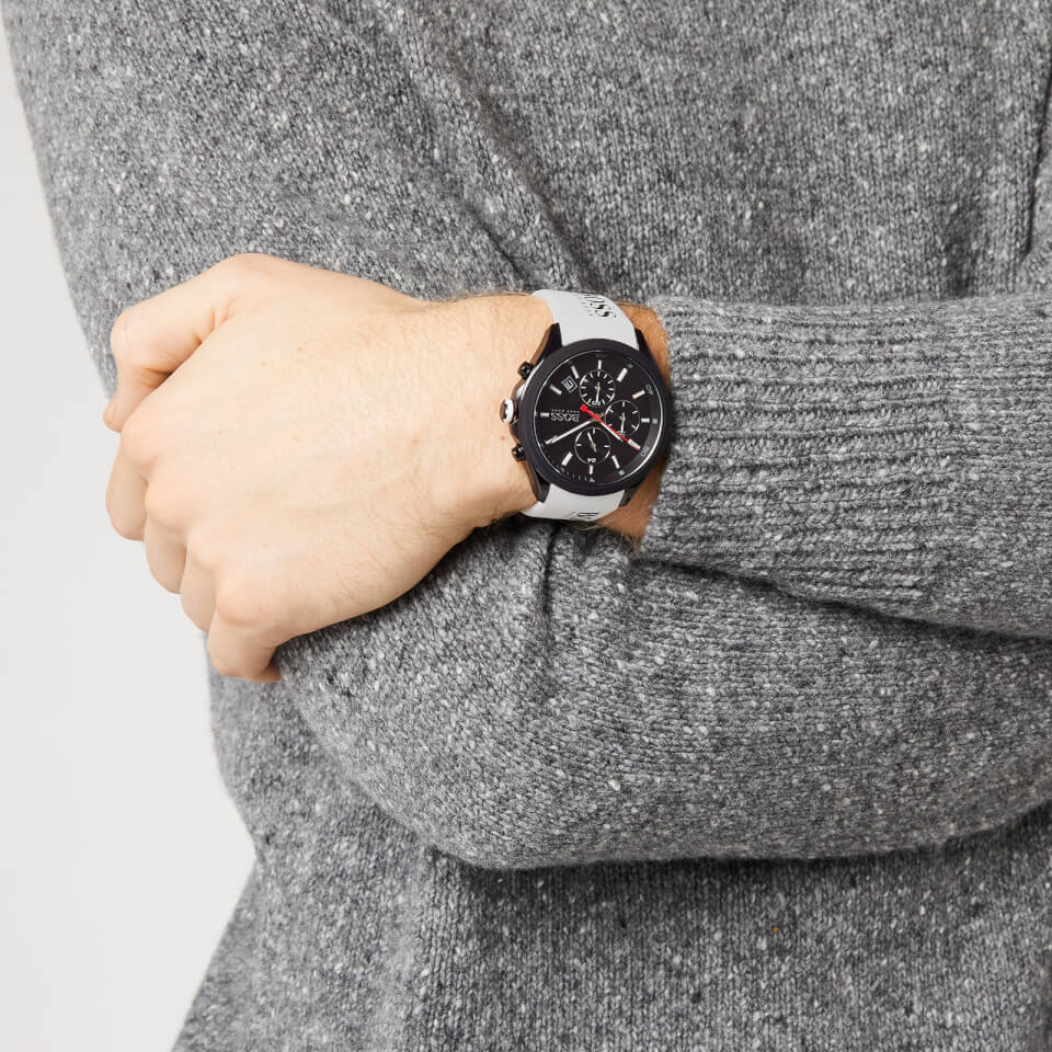 BOSS Hugo Boss Men's Velocity Leather Strap Watch - Rouge Black White