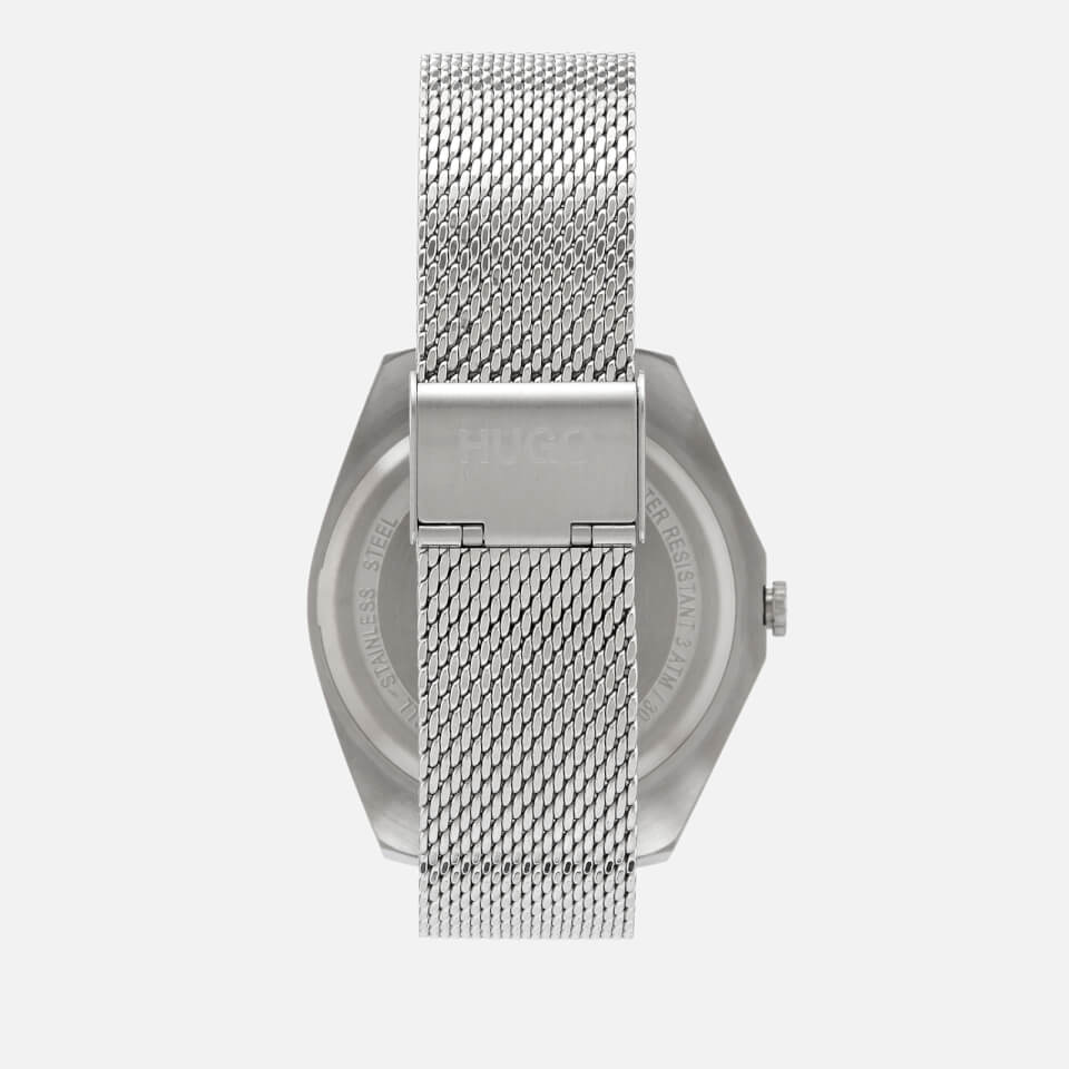 HUGO Men's Act Mesh Strap Watch - Silver