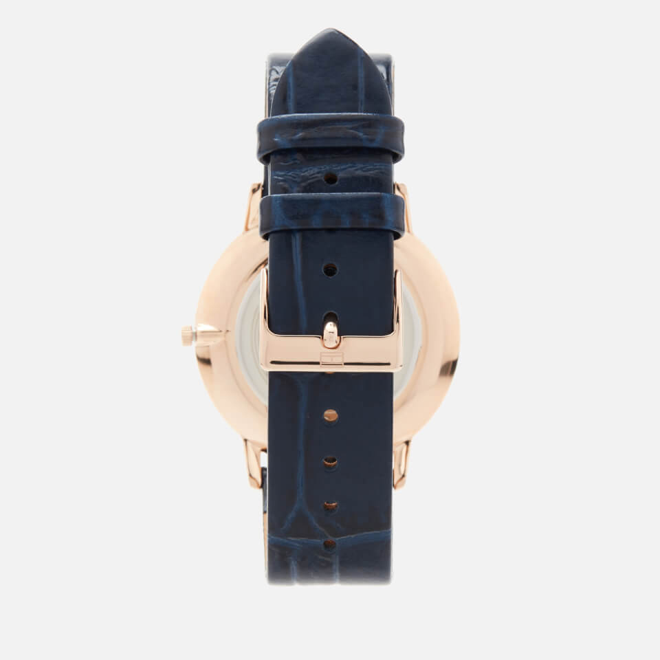 Tommy Hilfiger Men's Cooper Leather Strap Watch - Rou Navy