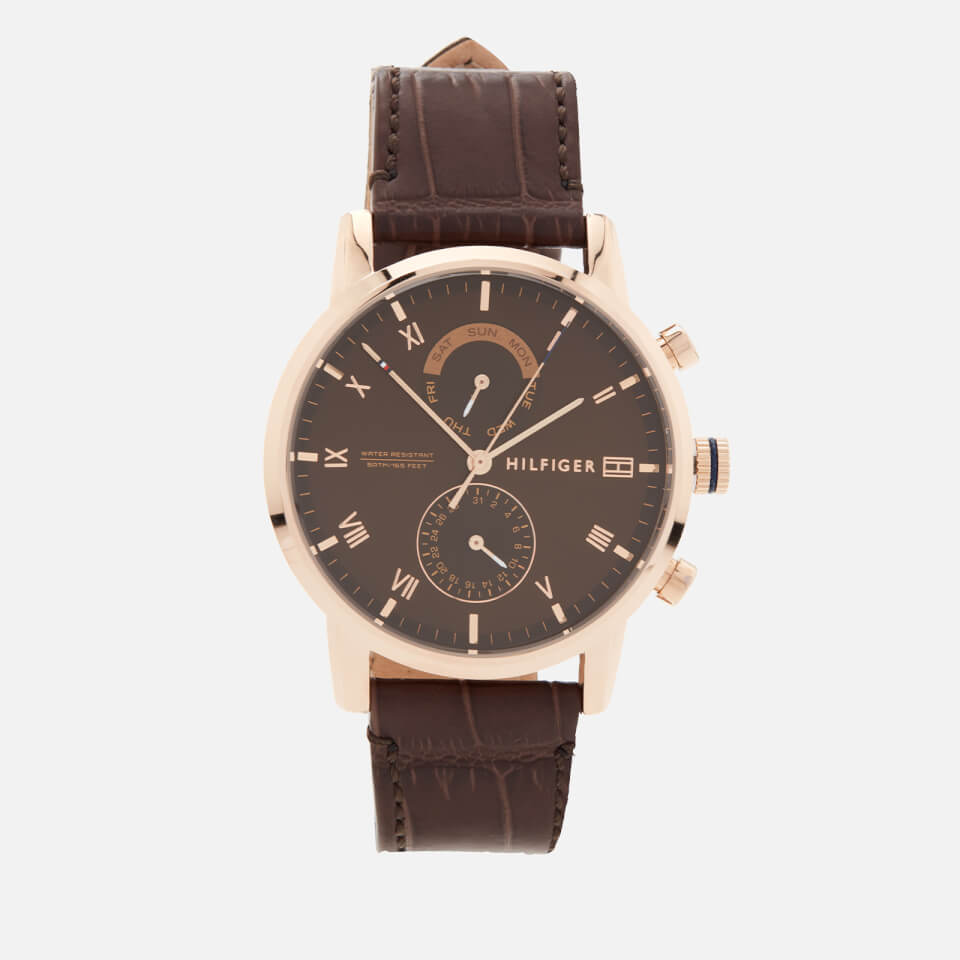 Tommy Hilfiger Men's Kane Leather Strap Watch - Brown