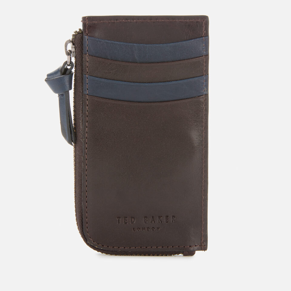 Ted Baker Men's Bombay Leather Zip Up Cardholder - Xchocolate