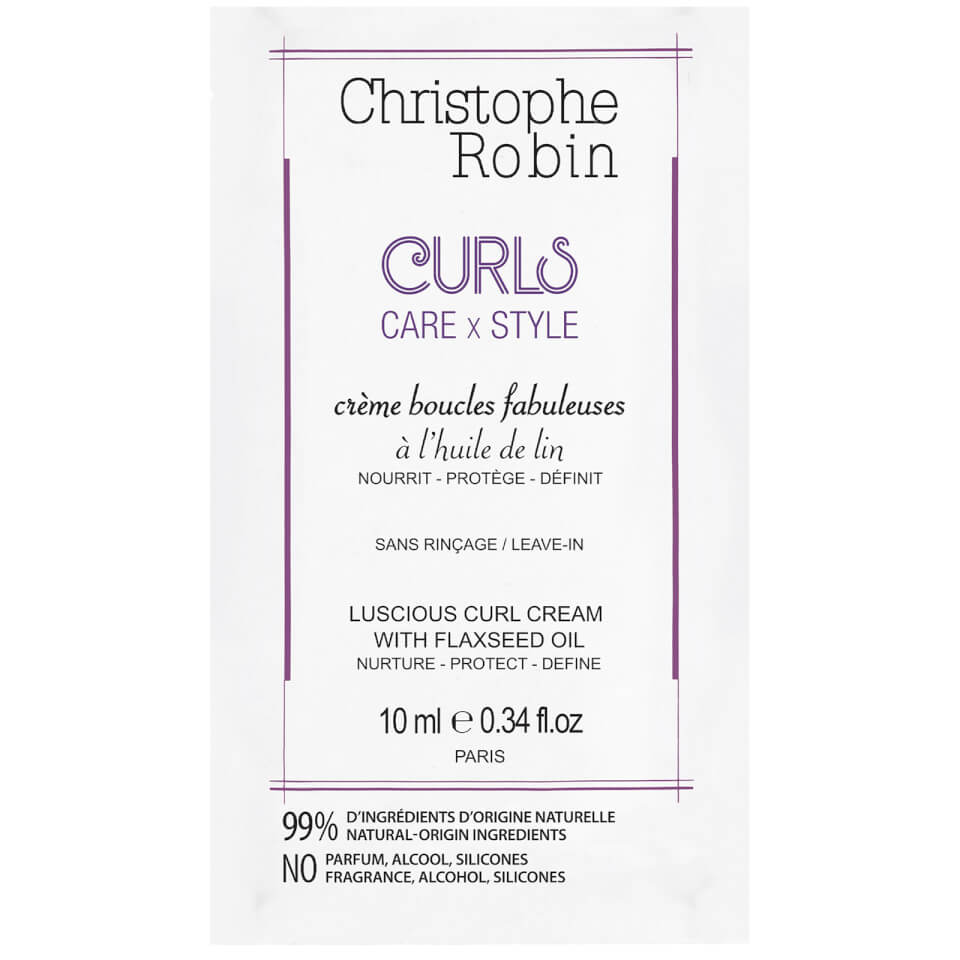 Christophe Robin Luscious Curl Cream with Flaxseed Oil 10ml