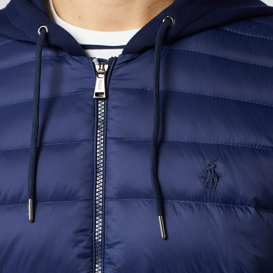Polo ralph lauren navy hybrid down hooded jacket 2025