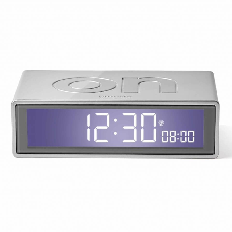 Lexon FLIP+ Alarm Clock - Glossy Aluminium