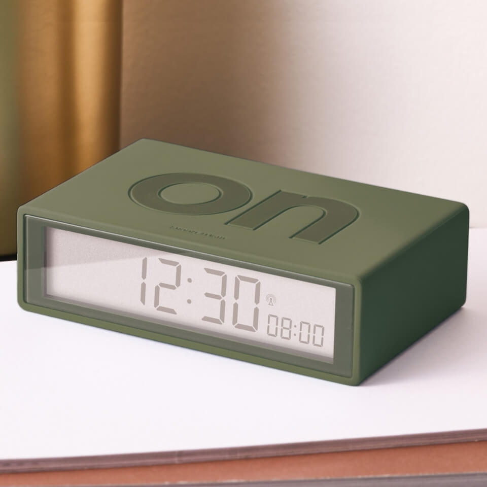 Lexon FLIP+ Alarm Clock - Rubber Khaki