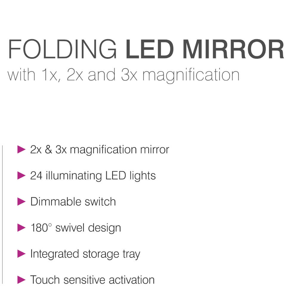 Rio 24 LED Touch Dimmable Cosmetic Makeup Mirror With 2X & 3X Magnification
