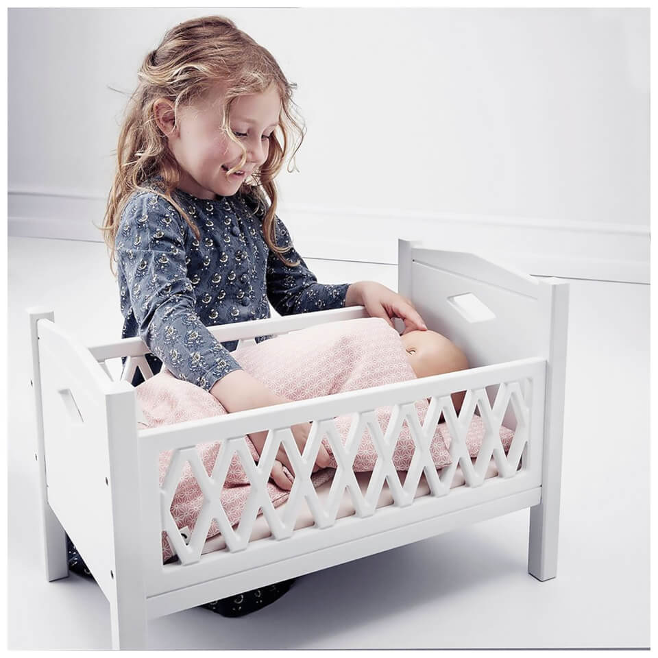 Cam Cam Harlequin Doll s Bed White Coggles