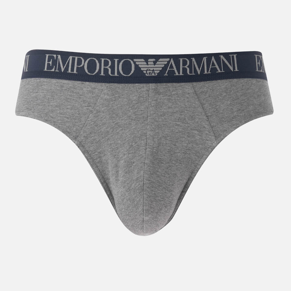 Emporio Armani Men's Twin Pack Breifs - Marine/Grey