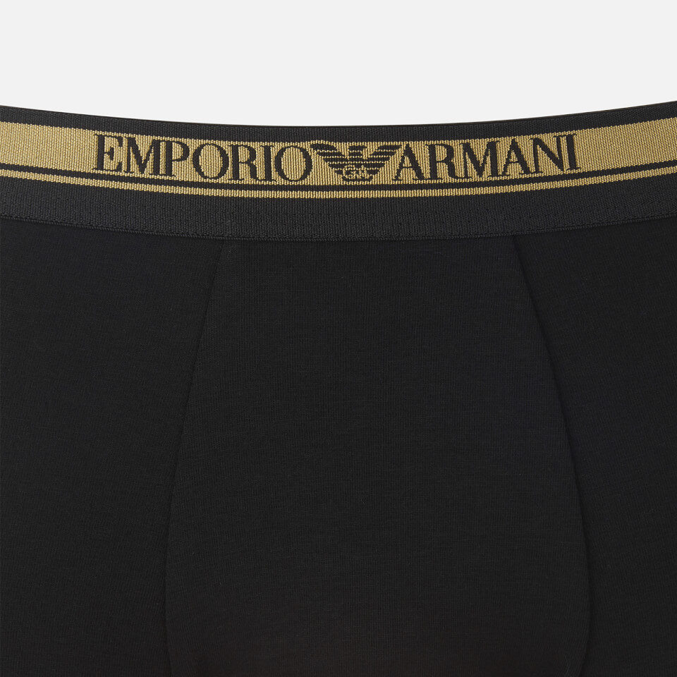 Emporio Armani Men's 2 Pack Trunk Boxer Shorts - Black/Black