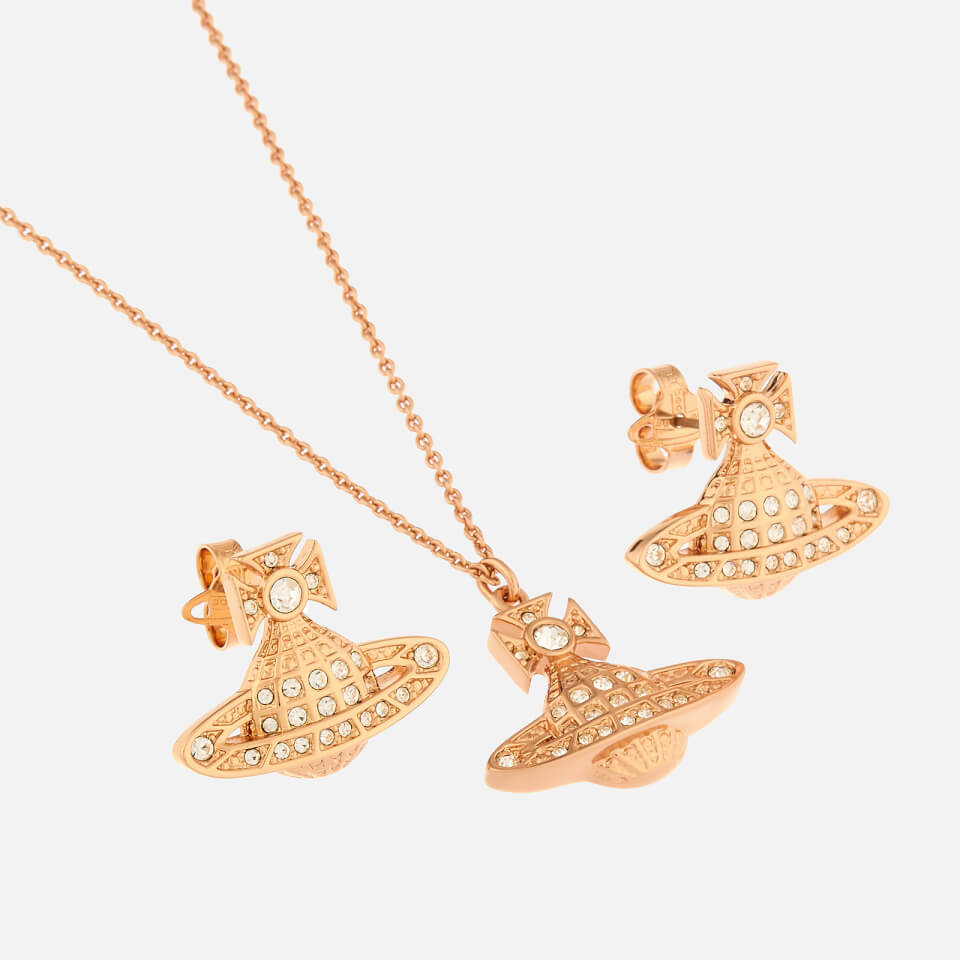 Vivienne Westwood Women's Minnie Bas Relief Pendant and Earrings Giftset - Crystal/Rose Gold