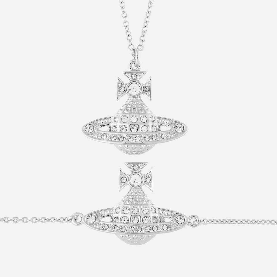 Vivienne Westwood Women's Minnie Bas Relief Bracelet and Pendant Giftset - Rhodium Crystal