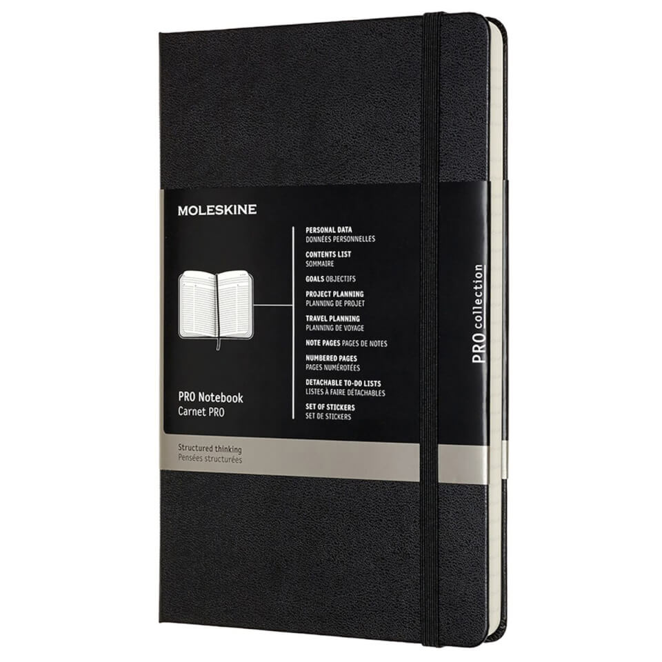 Moleskine Pro Hardcover Large Notebook - Black