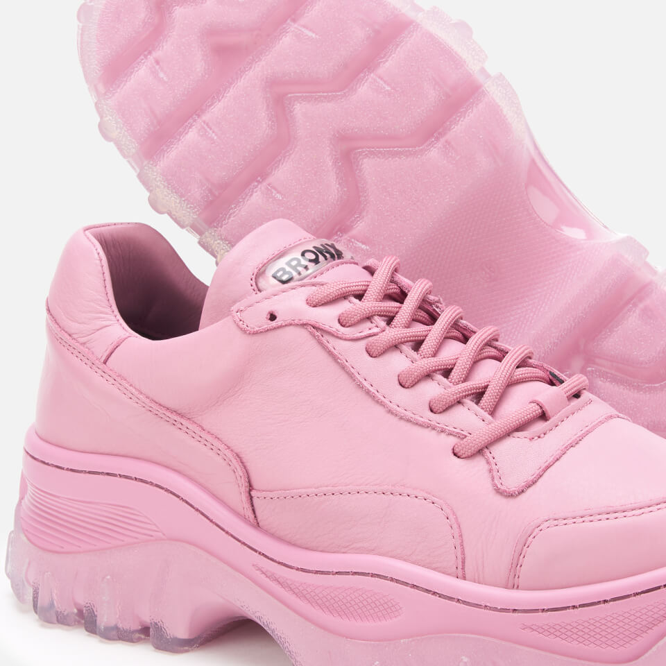 Bronx Women s Jaxstar Leather Chunky Trainers Plum Allsole