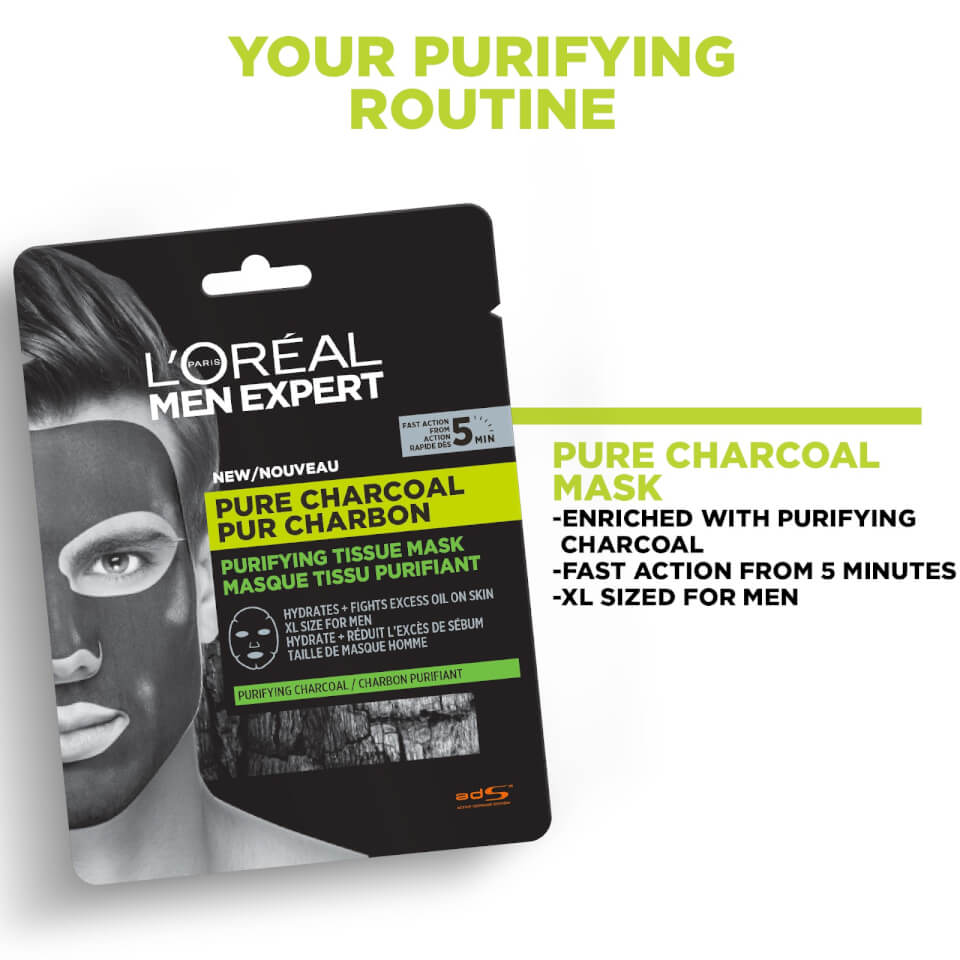 L'Oréal Paris Men Expert Pure Charcoal Face Mask x5