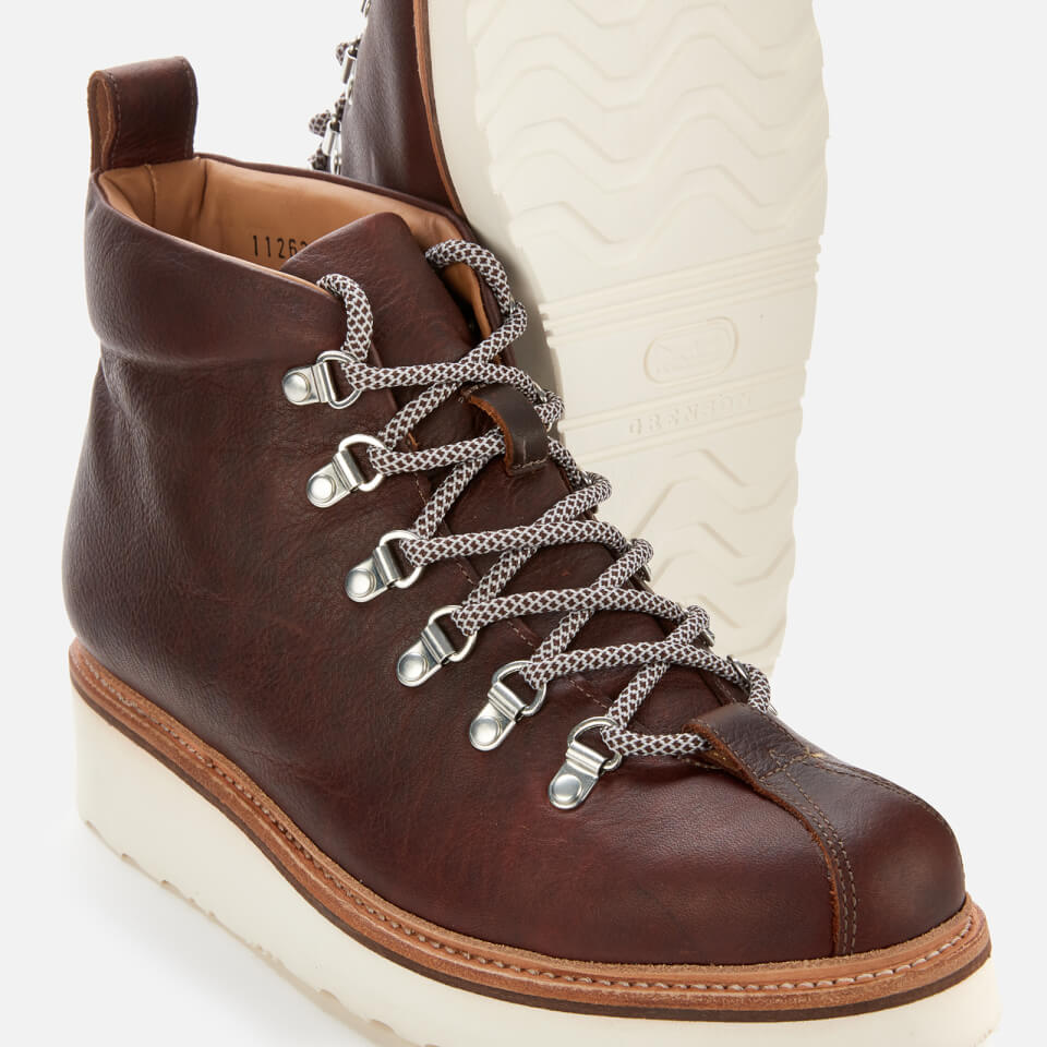 Grenson Men s Bobby Oily Pull Up Grained Leather Hiking Style Boots Brown Allsole
