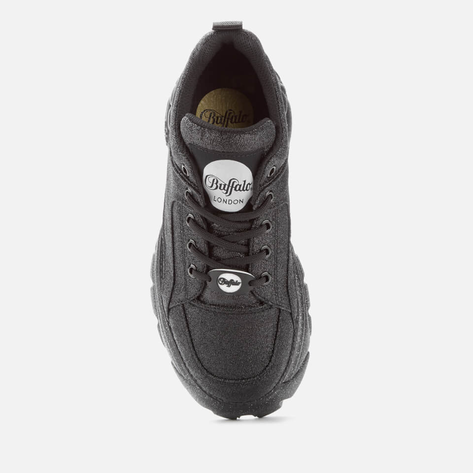 Buffalo Women s Classic Chunky Trainers Black Glitter Allsole