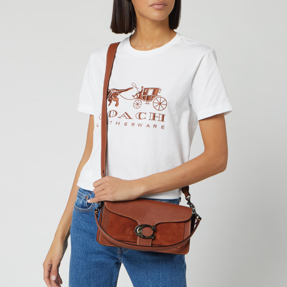 Coach Women's Mixed Leather Suede Pocket with Resin C Closure Tabby Shoulder Bag 26 - 1941 Saddle