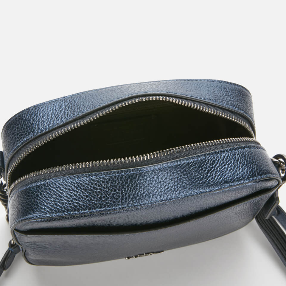 Coach Women's Metallic Leather Camera Bag - Midnight Blue