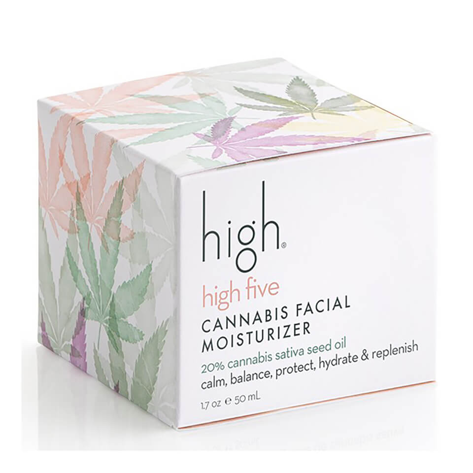 High Five Cannabis Facial Moisturiser 20% Cannabis Sativa Seed Oil 1.7 oz/50ml