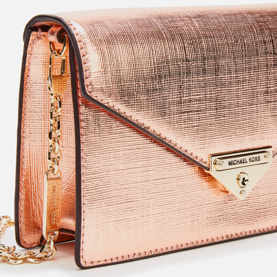 Michael kors clutch rose gold top