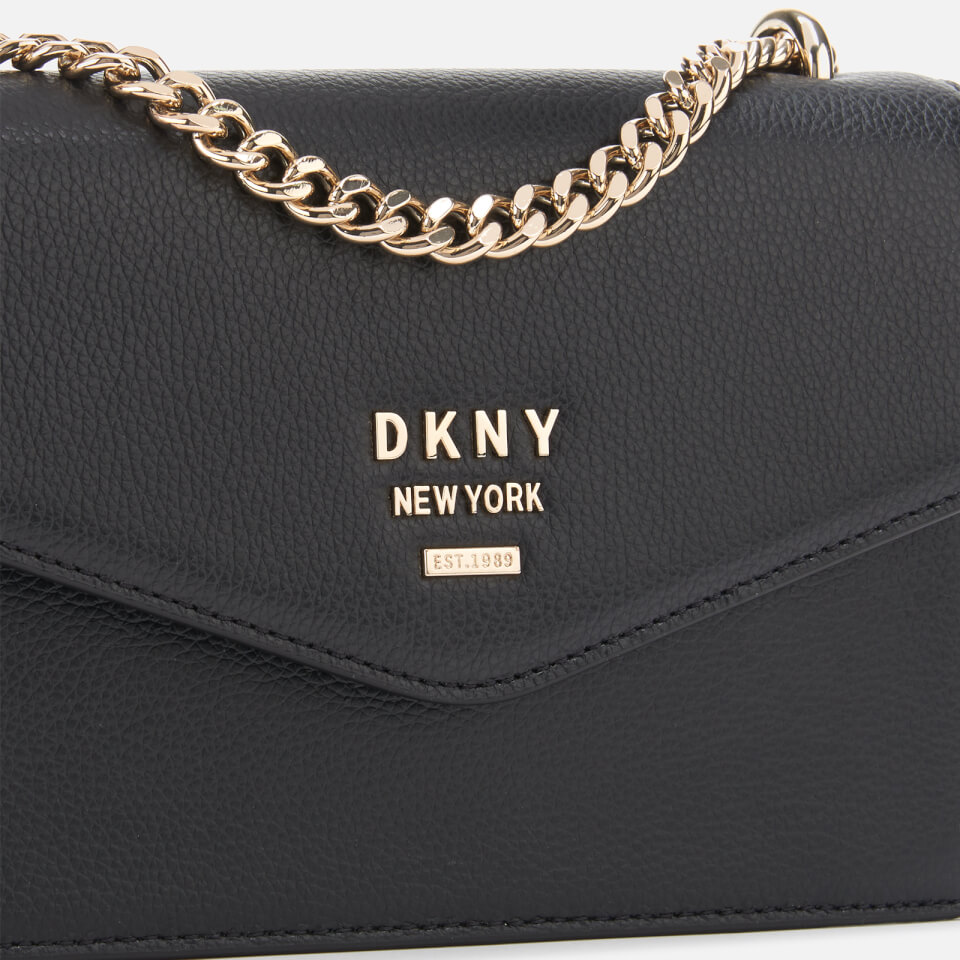 DKNY Women s Whitney Small Shoulder Flap Bag Black Gold