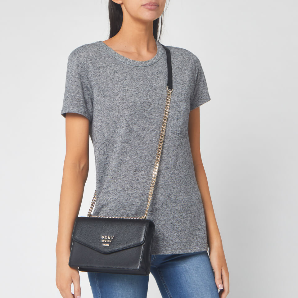 DKNY Women's Whitney Small Shoulder Flap Bag - Black/Gold