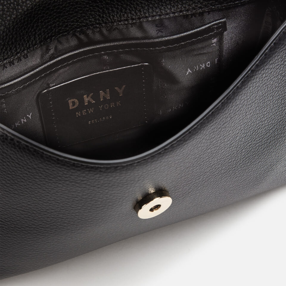 DKNY Women's Von Flap Shoulder Bag - Black/Gold