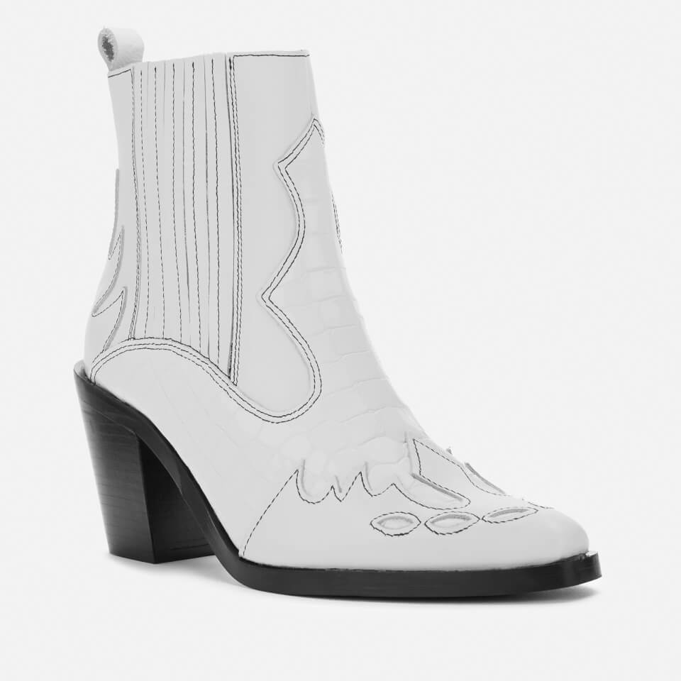 Kurt Geiger London Women s Damen Leather Western Style Boots White Allsole