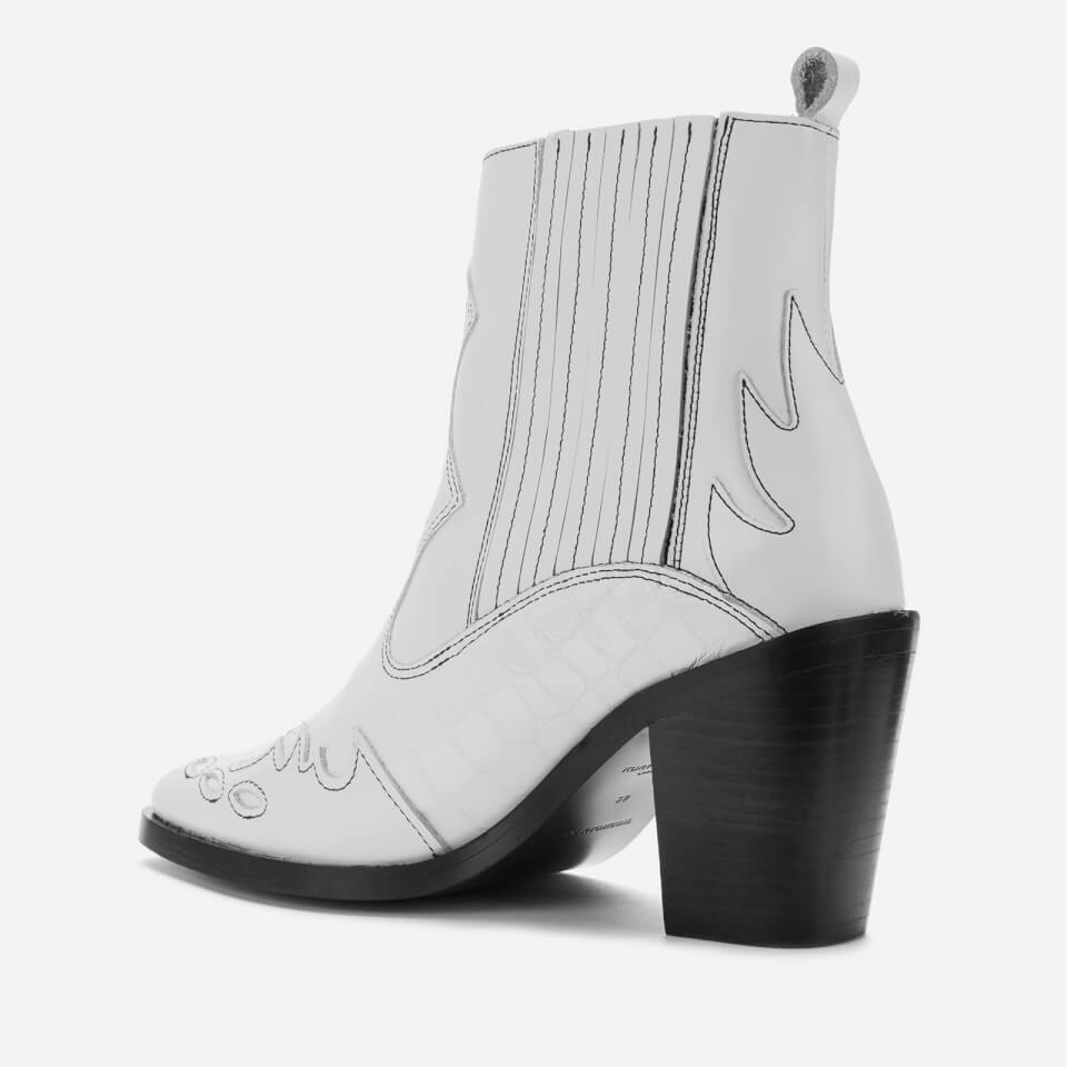 Kurt Geiger London Women s Damen Leather Western Style Boots White