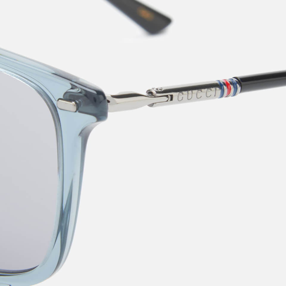 Gucci square acetate sunglasses with signature web on sale