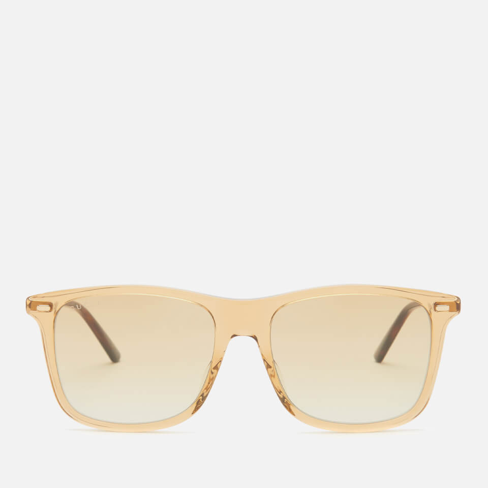 Gucci square acetate sunglasses with signature web best sale