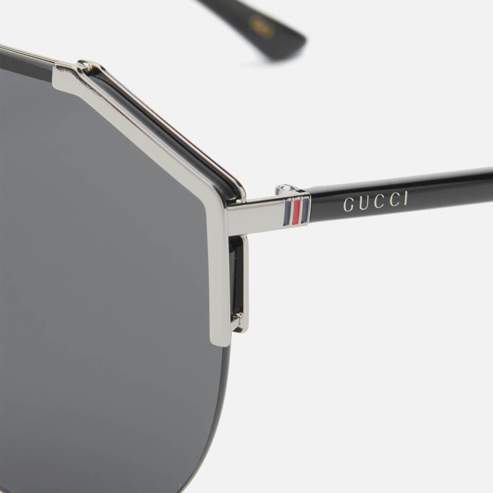 Gucci Men's Mask Sunglasses - Ruthenium/Black/Grey
