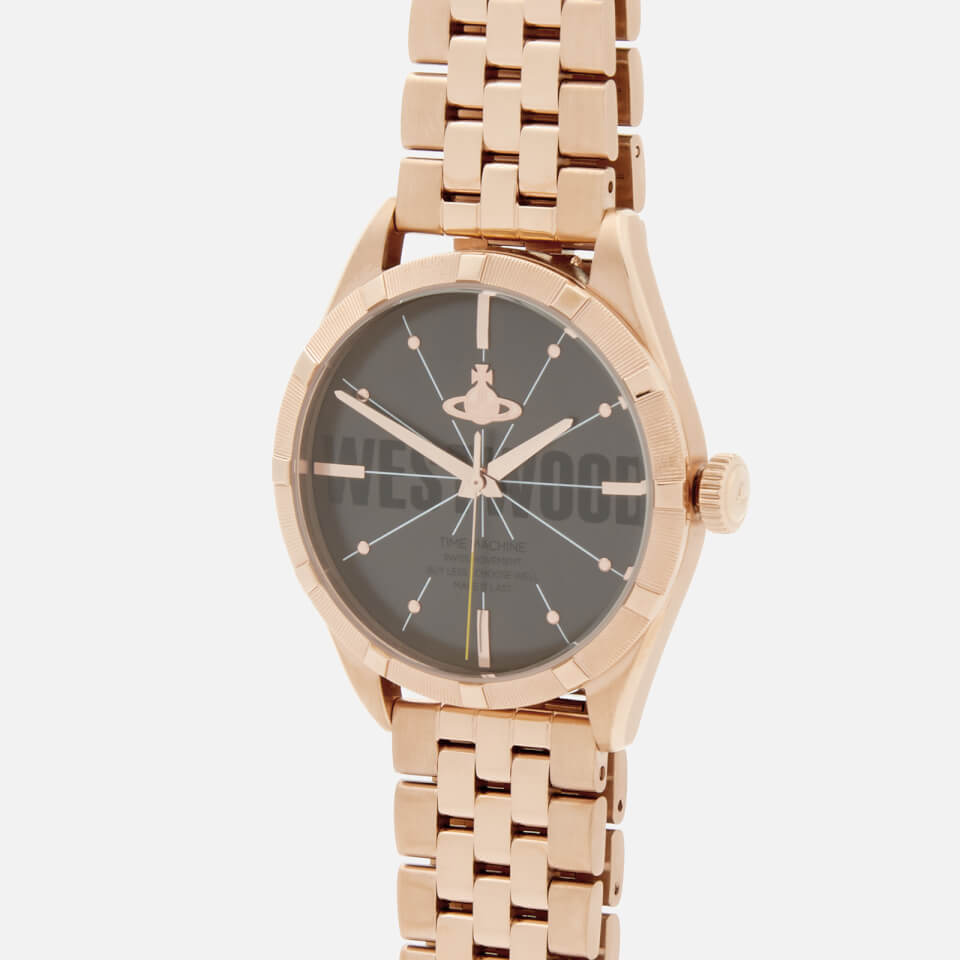 Vivienne westwood conduit gold dial black leather strap watch deals