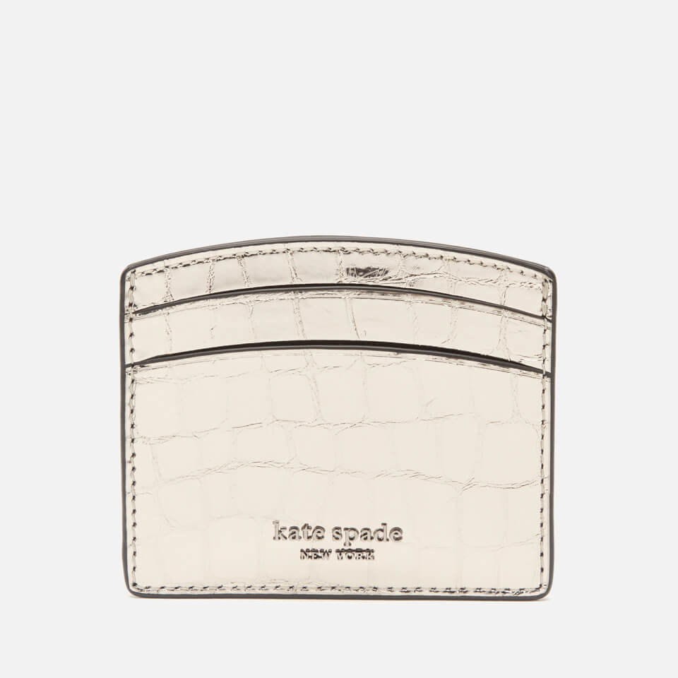 Kate Spade New York Women's Sylvia Croc Card Holder - Gunmetal