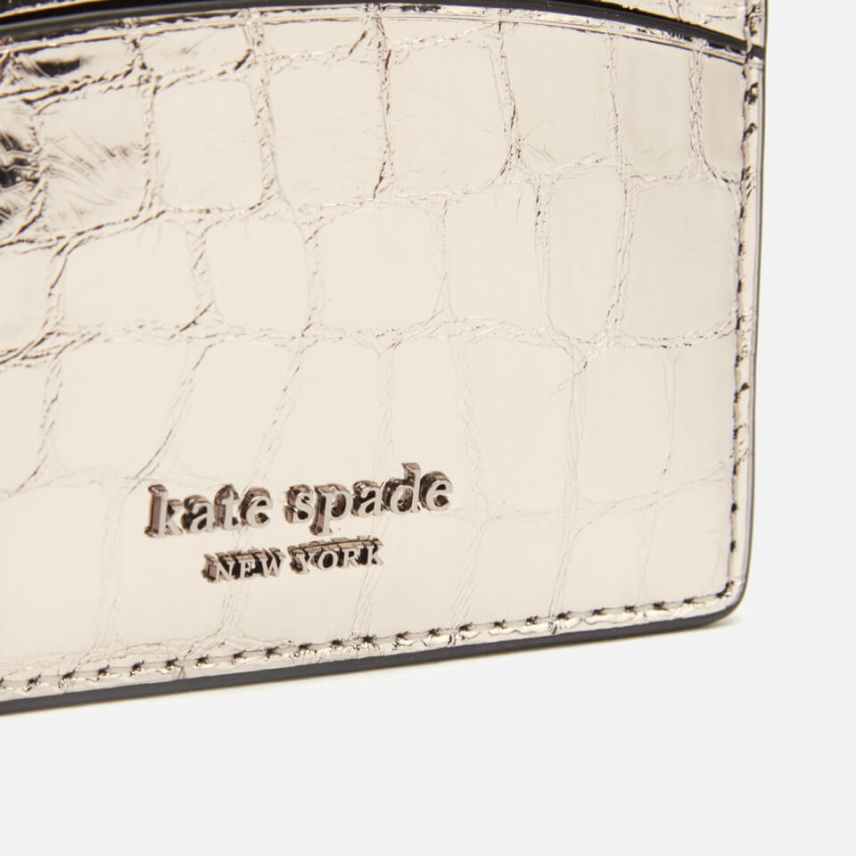 Kate Spade New York Women's Sylvia Croc Card Holder - Gunmetal